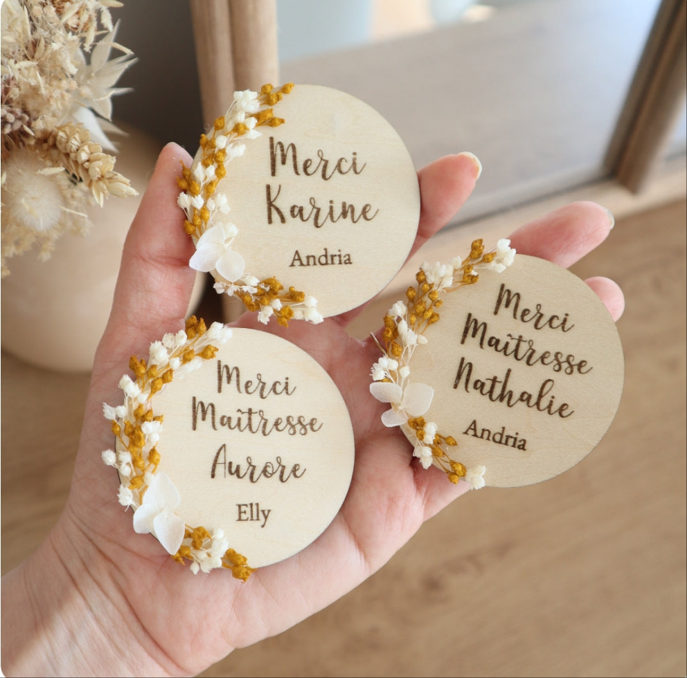 Magnets fin d'année scolaire - Couleur et texte à personnaliser