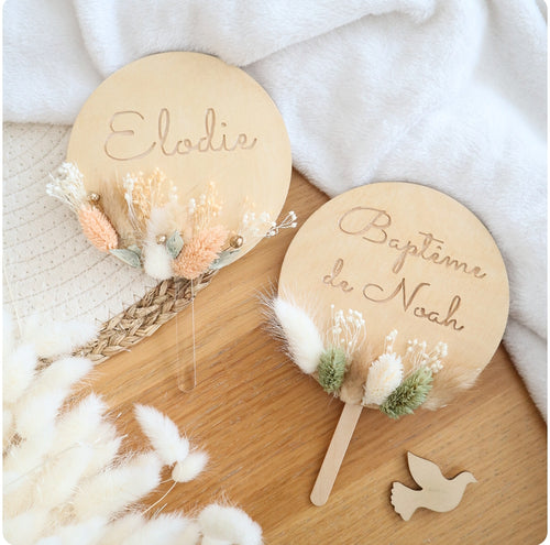 Cake Topper fleurs séchées - A personnaliser - Envoi sous 1 semaine