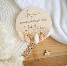 Charger l&#39;image dans la galerie, Cake Topper fleurs séchées - A personnaliser - Envoi sous 1 semaine