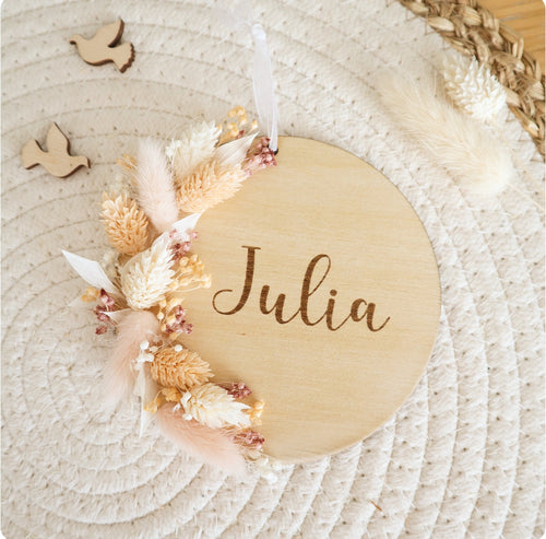 Médaillon fleurs séchées 11cm - A personnaliser - Envoi sous 1 semaine