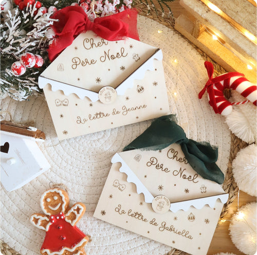 Enveloppe pour / de la part du Père Noël - Couleurs au choix