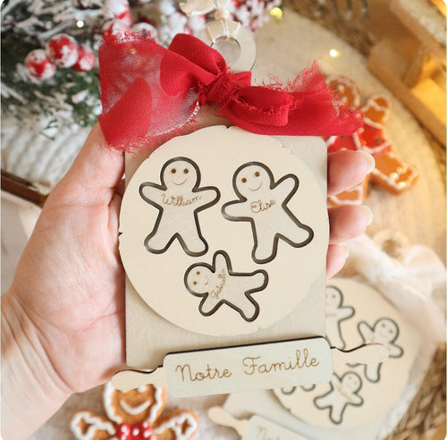 Décoration de Noël - Famille de pains d'épices à personnaliser