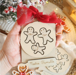 Décoration de Noël - Famille de pains d'épices à personnaliser
