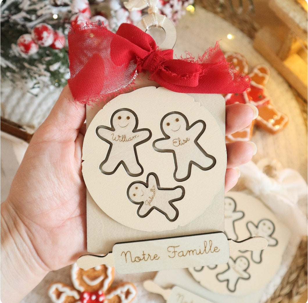 Décoration de Noël - Famille de pains d'épices à personnaliser