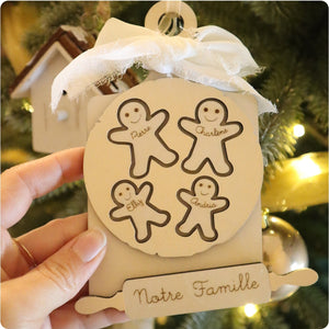 Décoration de Noël - Famille de pains d'épices à personnaliser
