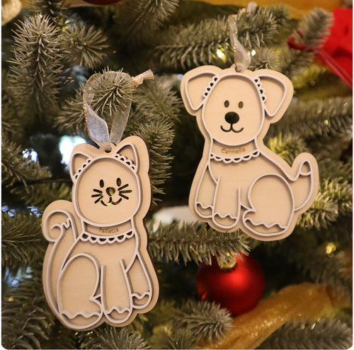 Décoration de Noël - Chien ou chat à personnaliser