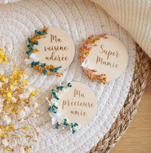 Magnet fleurs séchées - à personnaliser - à l'unité ou en lot