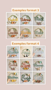 Décoration prénom tricotin + animal