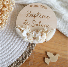 Charger l'image dans la galerie, Cake-Topper - Mariage - Baptême - Communion - Couleur Ivoire &amp; or
