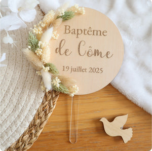 Cake Topper fleurs séchées côté - Plusieurs coloris - A personnaliser