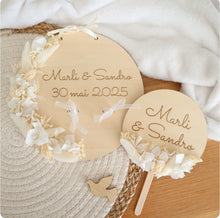 Charger l&#39;image dans la galerie, Plaque mariage - Porte alliances - fleurs séchées - couleurs au choix