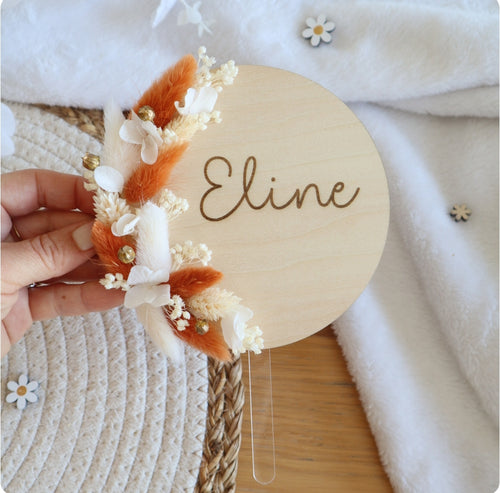 Cake-topper fleurs séchées - Terracotta