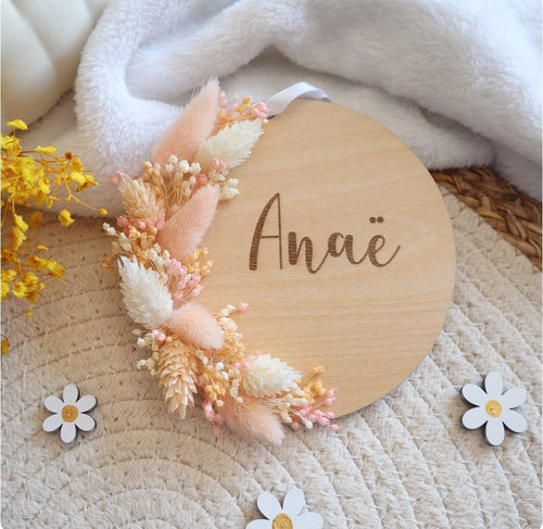 Médaillon fleurs séchées 11cm - A personnaliser