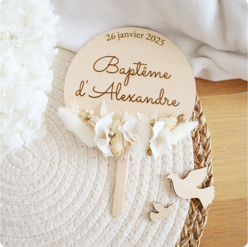 Cake-Topper - Mariage - Baptême - Communion - Couleur Ivoire & or