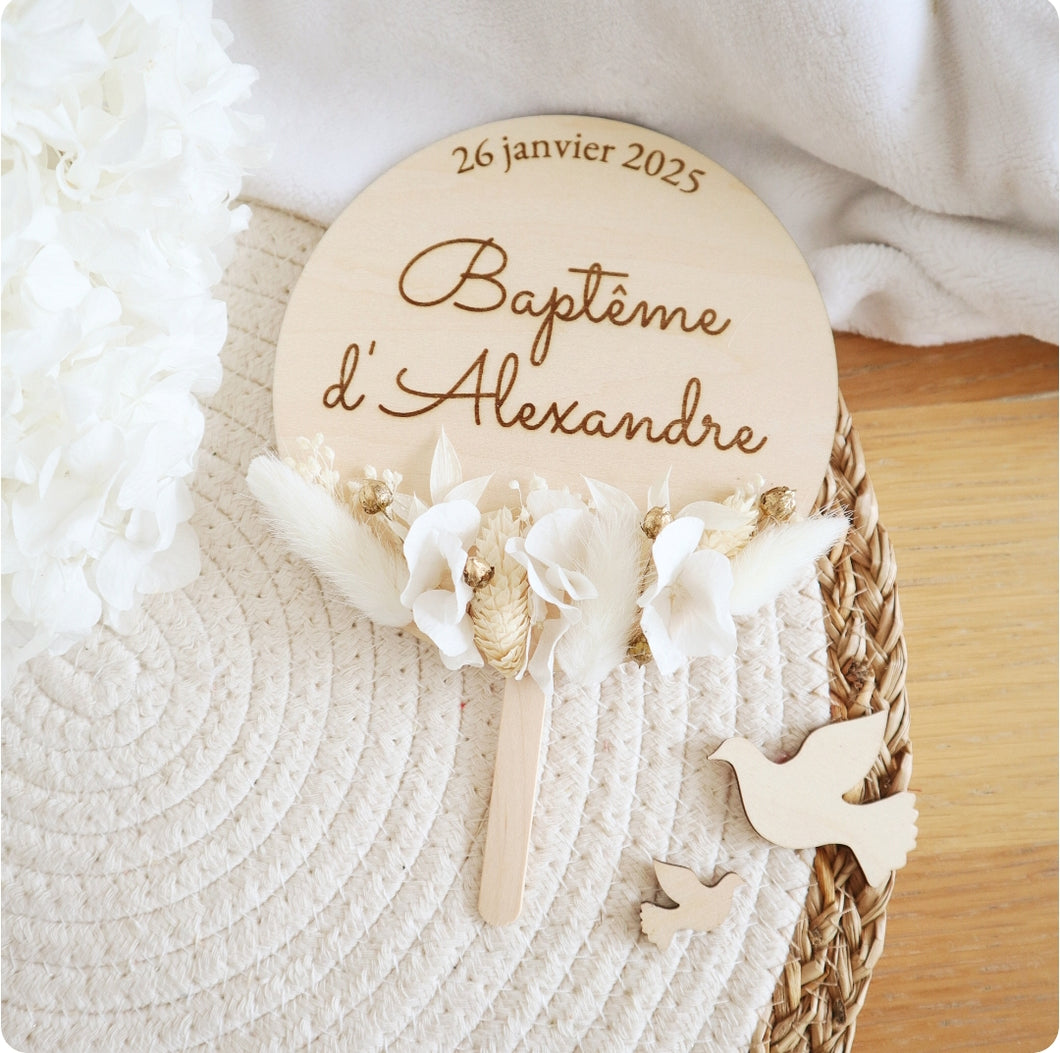 Cake-Topper - Mariage - Baptême - Communion - Couleur Ivoire & or