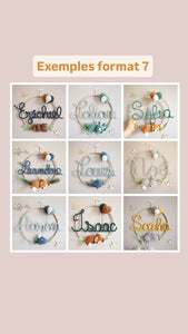 Décoration prénom tricotin + animal