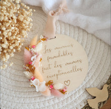 Charger l'image dans la galerie, Médaillon fleuri - Texte et couleurs au choix - Fête des mères /  grands-mères