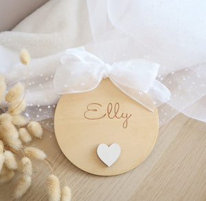 Baby-Wood "Coeur" - Texte au choix