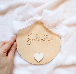 Baby-Wood "Coeur" - Texte au choix